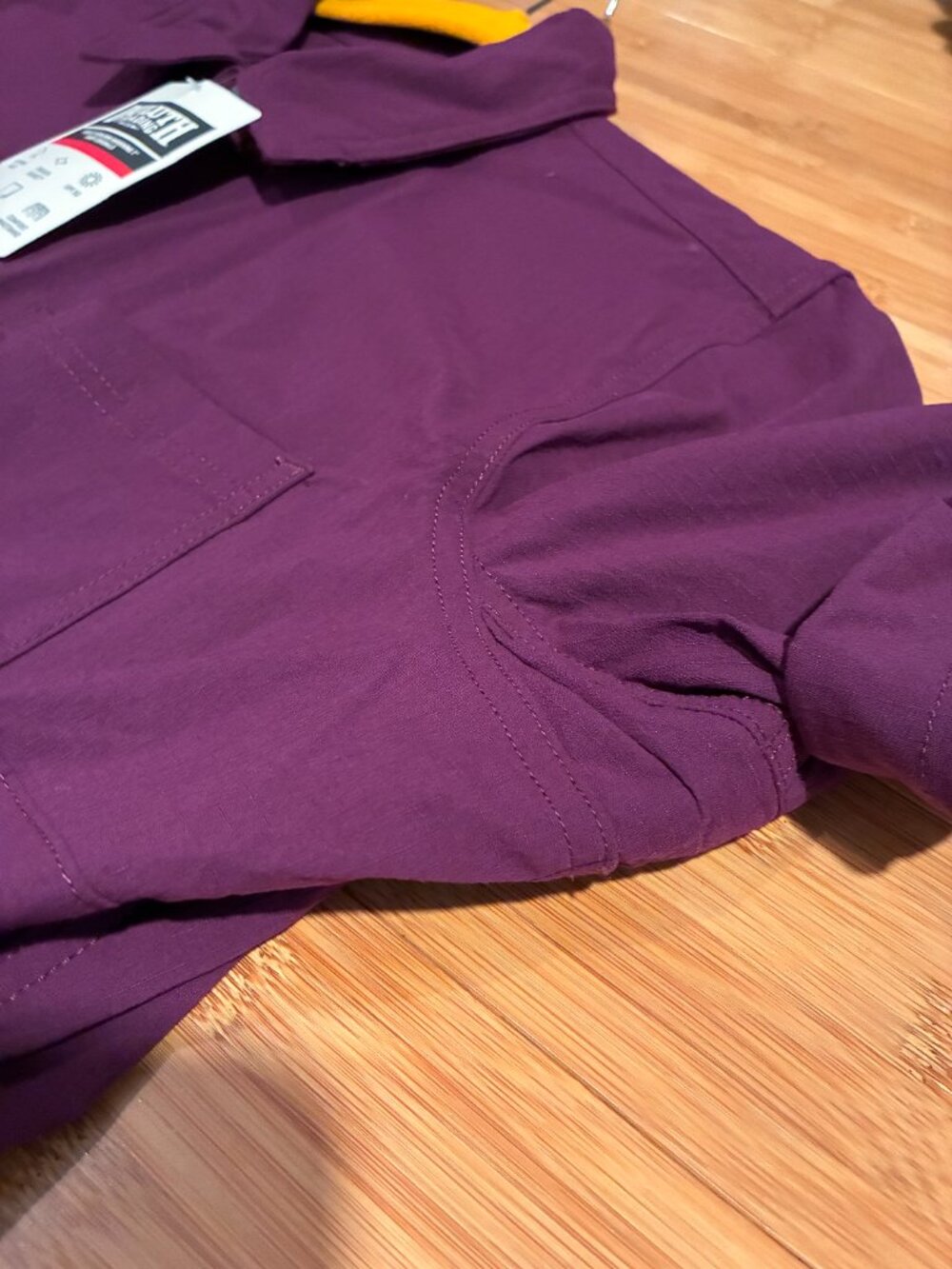 Duluth Women's Heirloom Gardening 7" Short Coveralls Purple Jumpsuit NWT - Picture 3 of 6